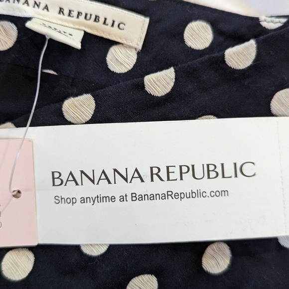 Banana Republic NWT Navy Polka Dot Sheath Dress Petite 2P Cotton Blend Workwear - Picture 10 of 16